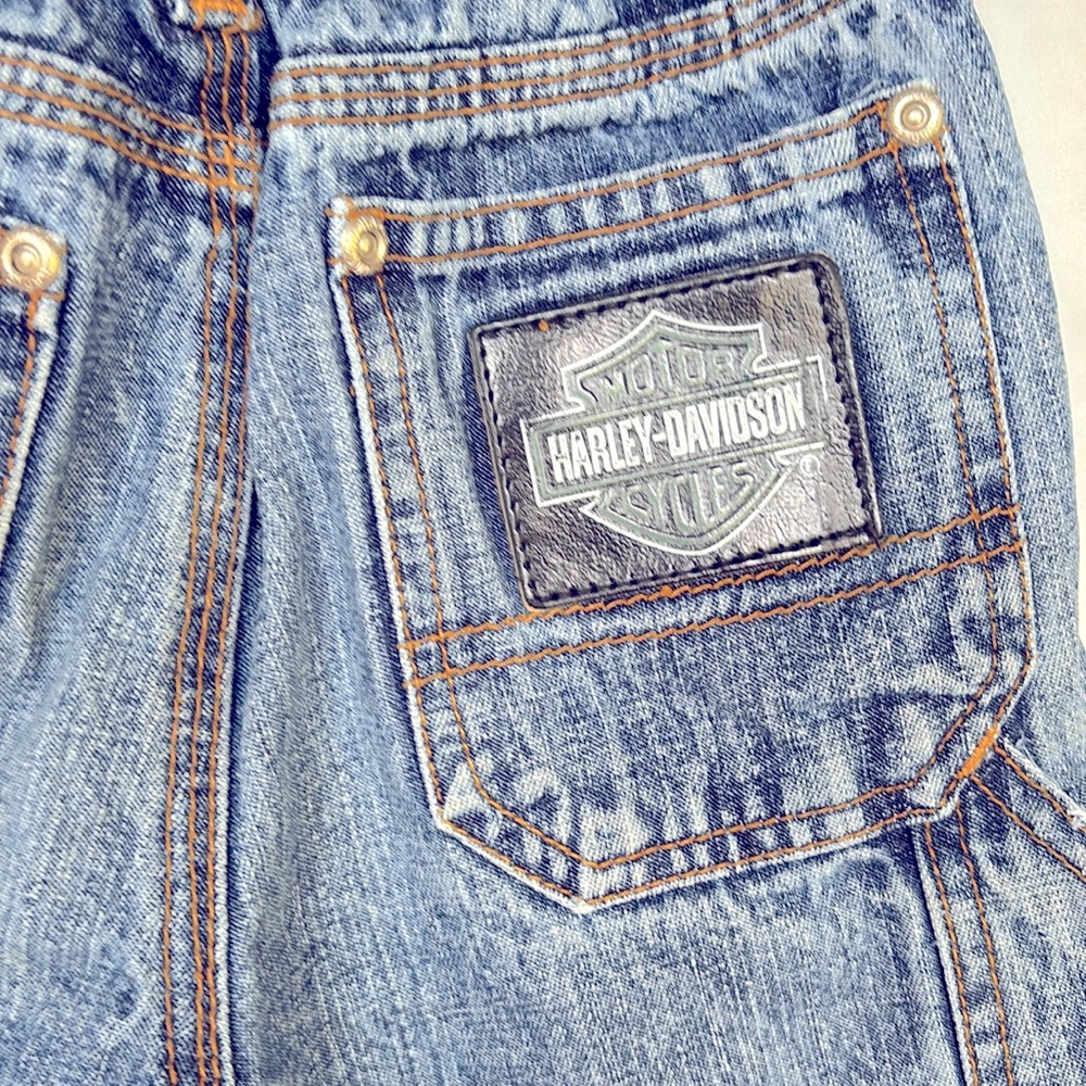 VINTAGE 2003 NWOT HARLEY DAVIDSON DENIM SHORTS BOY’s 4T - Picture 6 of 10